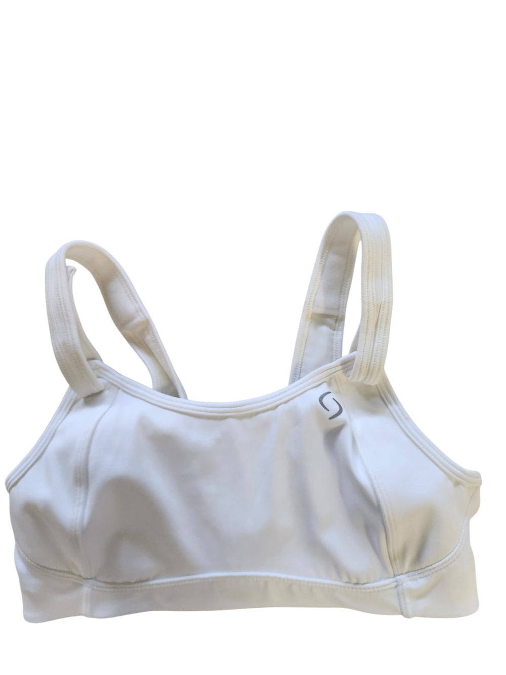Moving Comfort (Brooks) Fiona White Sports Bra with Adjustable Straps Sz 34 C